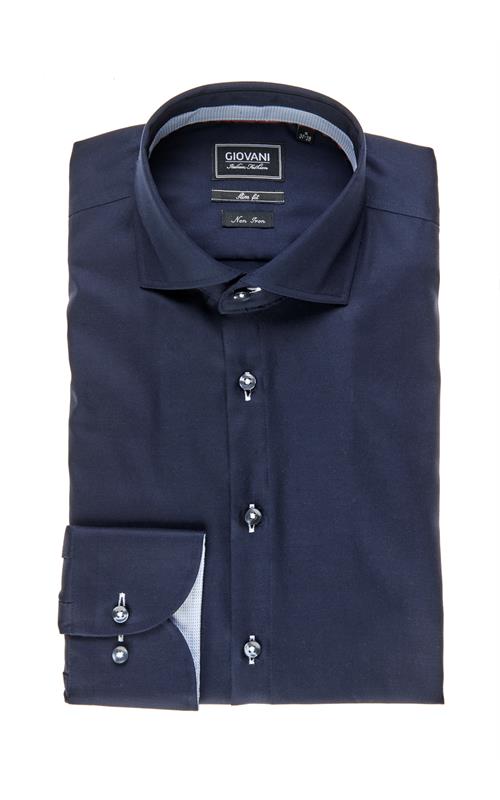 Gio Non Iron Shirt LS Slim Navy L 